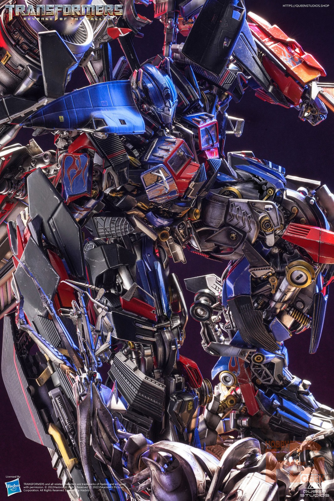 queen-studios-transformers-revenge-of-the-fallen-jetpower-optimus-prime-vs-megatron-diorama